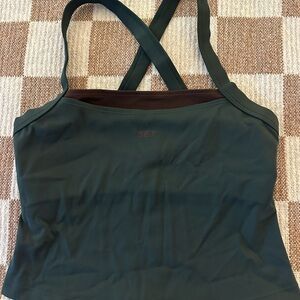 SET Active Dark Green Crossback Tank Top